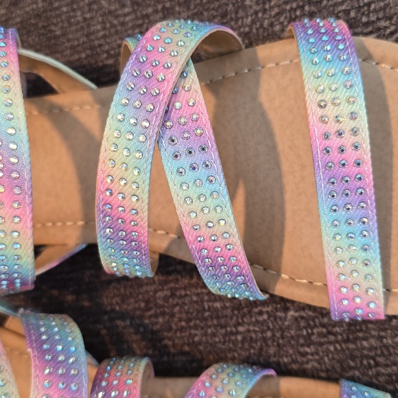 SO BRAND WOMENS MULTI COLOR STRAPPY SANDALS WITH BEADED EMBELLISHMENTS SIZE 5 - Picture 7 of 11